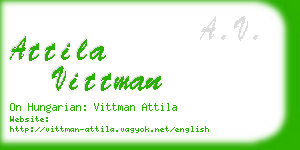 attila vittman business card